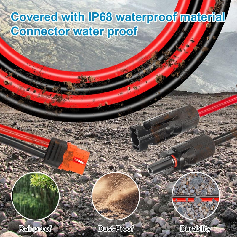 Kimbluth 10AWG 10FT Solar to XT60i Extension Cable 3 6 10 35 50 75 100FT Heavy Duty Adapter Cable Connector XT60i Wire for Portable Power Station, Solar Panel, RV, Battery, Renewable energy Applications - Image 5