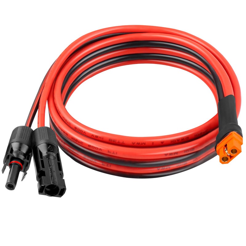 Kimbluth 10AWG 10FT Solar to XT60i Extension Cable 3 6 10 35 50 75 100FT Heavy Duty Adapter Cable Connector XT60i Wire for Portable Power Station, Solar Panel, RV, Battery, Renewable energy Applications - Image 1