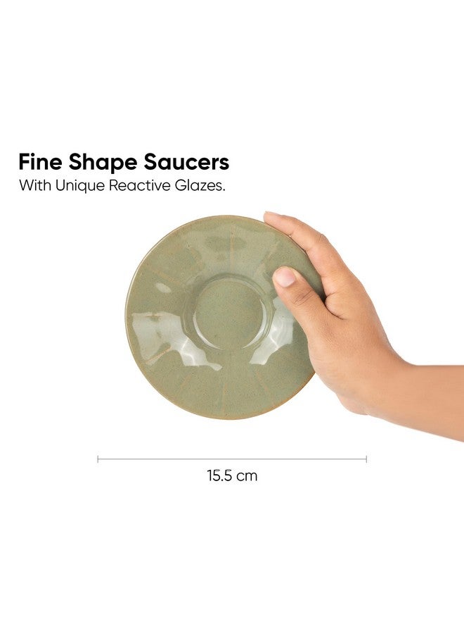 Shay طقم أكواب وصحون شاي سيراميك مكون من 6 قطع، بيستا، 180 مل | طقم أكواب وصحون | 6 أكواب و6 صحون | تشطيب لامع | طقم شاي | طقم أكواب وصحون شاي سيراميك (أكواب وصحون خط - بيستا) - Image 3