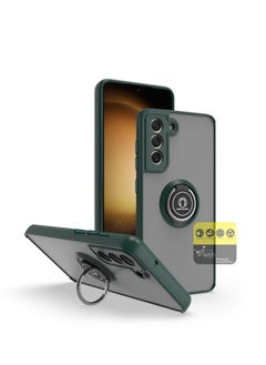 Wtech Matte Smoky Translucent With Built-In Kickstand Magnetic Car Holder Ring Case Cover For Samsung Galaxy S23 Plus 5G 2023 Dark Green  - Image 1