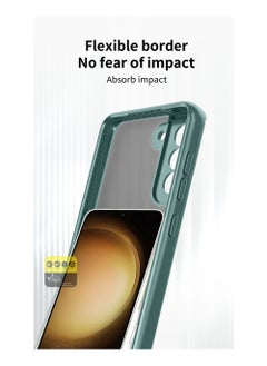 Wtech Matte Smoky Translucent With Built-In Kickstand Magnetic Car Holder Ring Case Cover For Samsung Galaxy S23 Plus 5G 2023 Dark Green  - Image 5