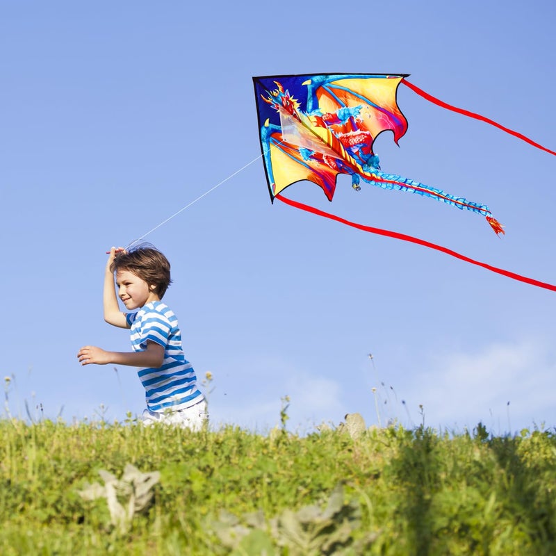 HONBO Dragon Kites for Adults - Easy to Fly Large Kites for Kids ages4-12,Beginner Kite with 200ft String & Storage Bag, - Image 5