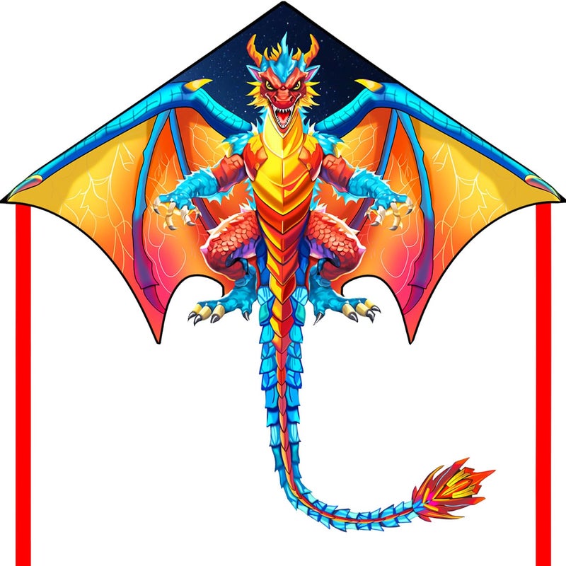 HONBO Dragon Kites for Adults - Easy to Fly Large Kites for Kids ages4-12,Beginner Kite with 200ft String & Storage Bag, - Image 1
