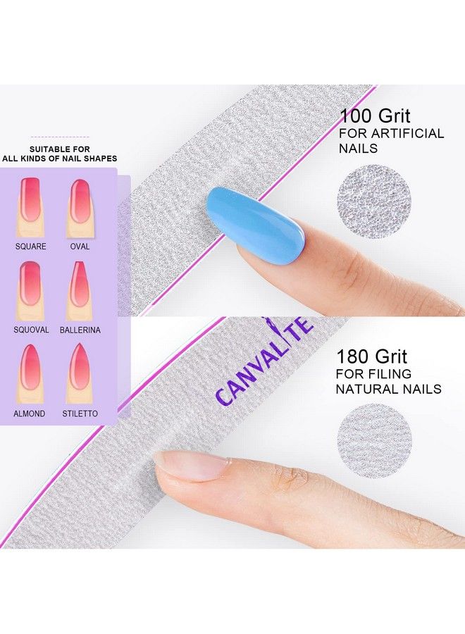 Canvalite 10 Pcs Nail File Professional Nail Files Reusable Double Sided Emery Board(100180 Grit) Nail Styling Tools For Home And Salon Use - Image 3