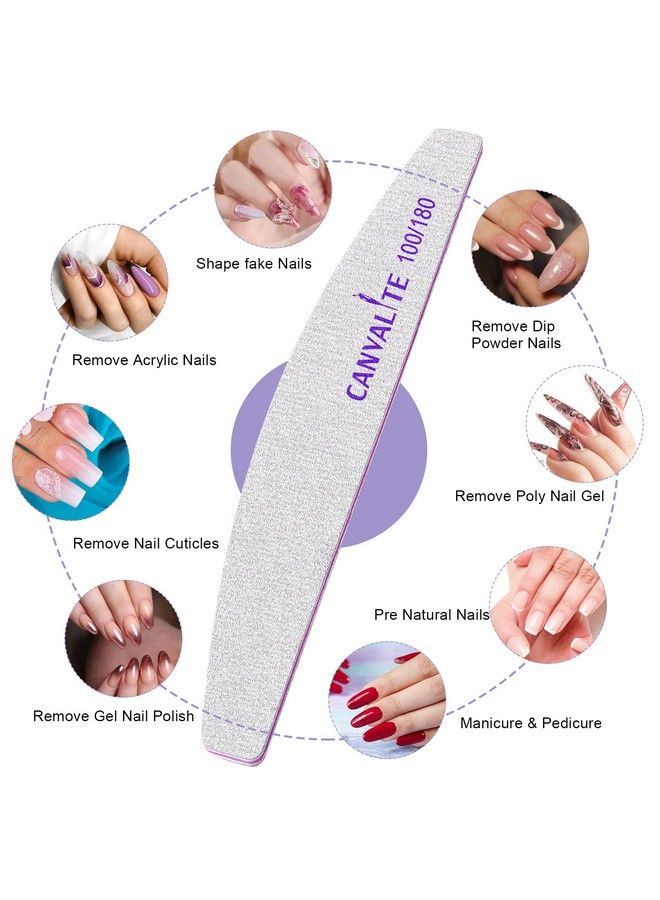 Canvalite 10 Pcs Nail File Professional Nail Files Reusable Double Sided Emery Board(100180 Grit) Nail Styling Tools For Home And Salon Use - Image 5
