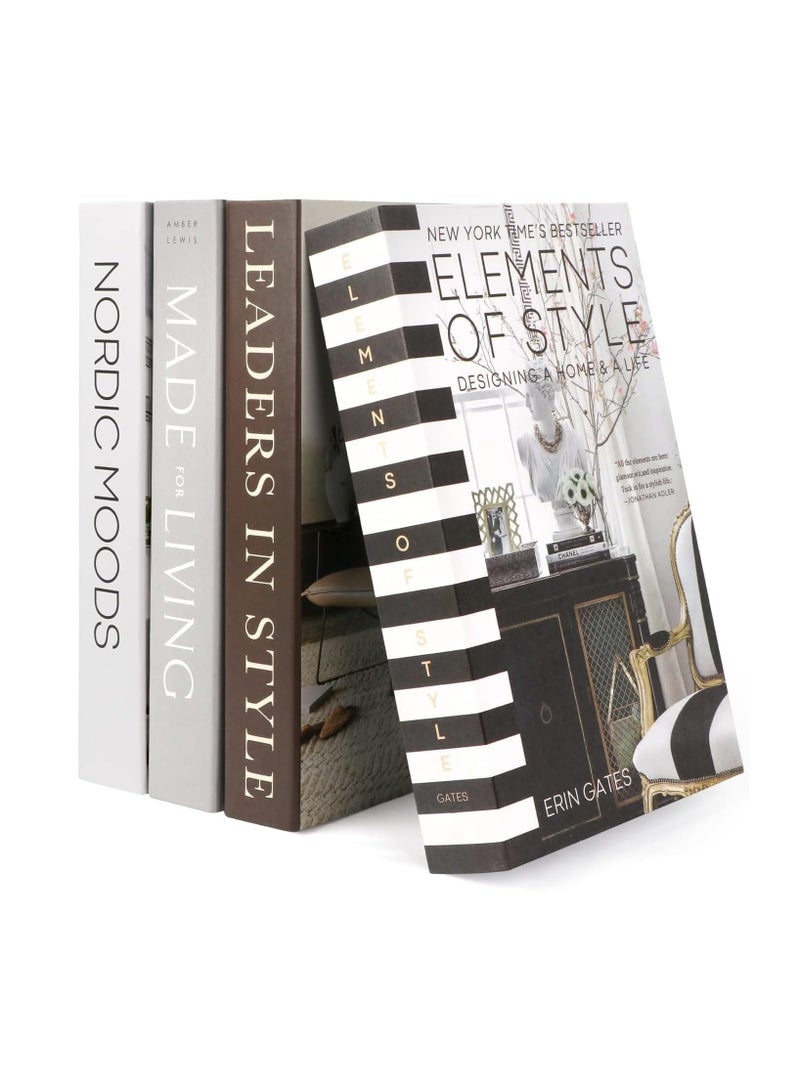 4PCS Faux Books for Decoration, Modern Fashion Decorative Books Set for Hardcover Home Decor, Fake Book Stacks Display for Bookshelf Living Room Decor  - Image 1