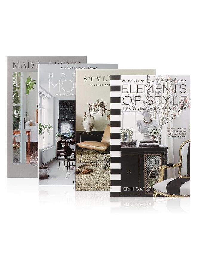 4PCS Decorative Books, Faux Books for Decoration, Modern Fashion Decorative Books Set for Hardcover Home Decor, Fake Book Stacks Display for Bookshelf Living Room Decor - Image 1