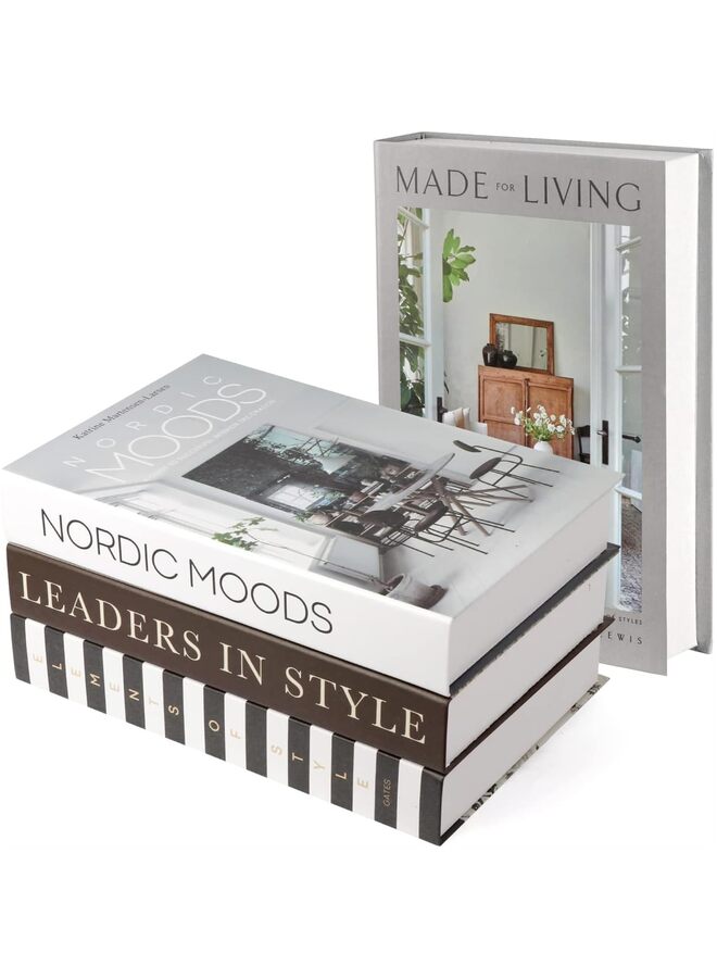 4PCS Decorative Books, Faux Books for Decoration, Modern Fashion Decorative Books Set for Hardcover Home Decor, Fake Book Stacks Display for Bookshelf Living Room Decor - Image 5