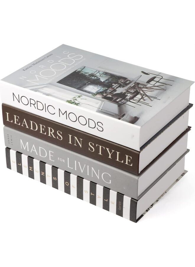 4PCS Decorative Books, Faux Books for Decoration, Modern Fashion Decorative Books Set for Hardcover Home Decor, Fake Book Stacks Display for Bookshelf Living Room Decor - Image 4