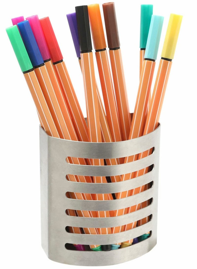 Magnetic Pencil Holder,Mesh Stainless Steel Pen Basket, Metal Writing Utensil Storage Organizer for Whiteboard,Blackboard,Kitchen, Locker, Home, or Office
