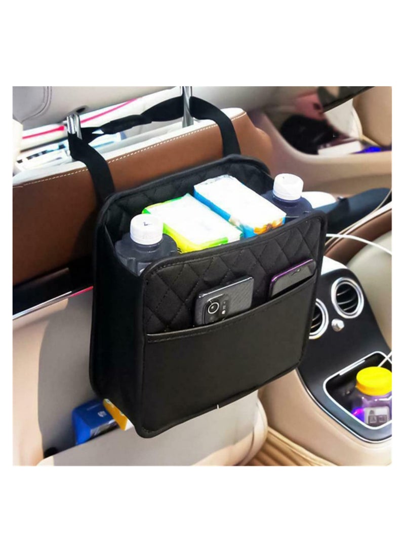 SYOSI Car Organiser, Car Seat Back Hanging Bag Car Document Holder Multi-Pocket Bottle Bag Storage Box Organizer Travel Tidy Pouch, Car Accessories for Family Road Trip, Car Back Seat Organiser for Kids - Image 1