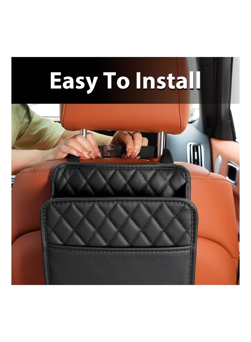 SYOSI Car Organiser, Car Seat Back Hanging Bag Car Document Holder Multi-Pocket Bottle Bag Storage Box Organizer Travel Tidy Pouch, Car Accessories for Family Road Trip, Car Back Seat Organiser for Kids - Image 3