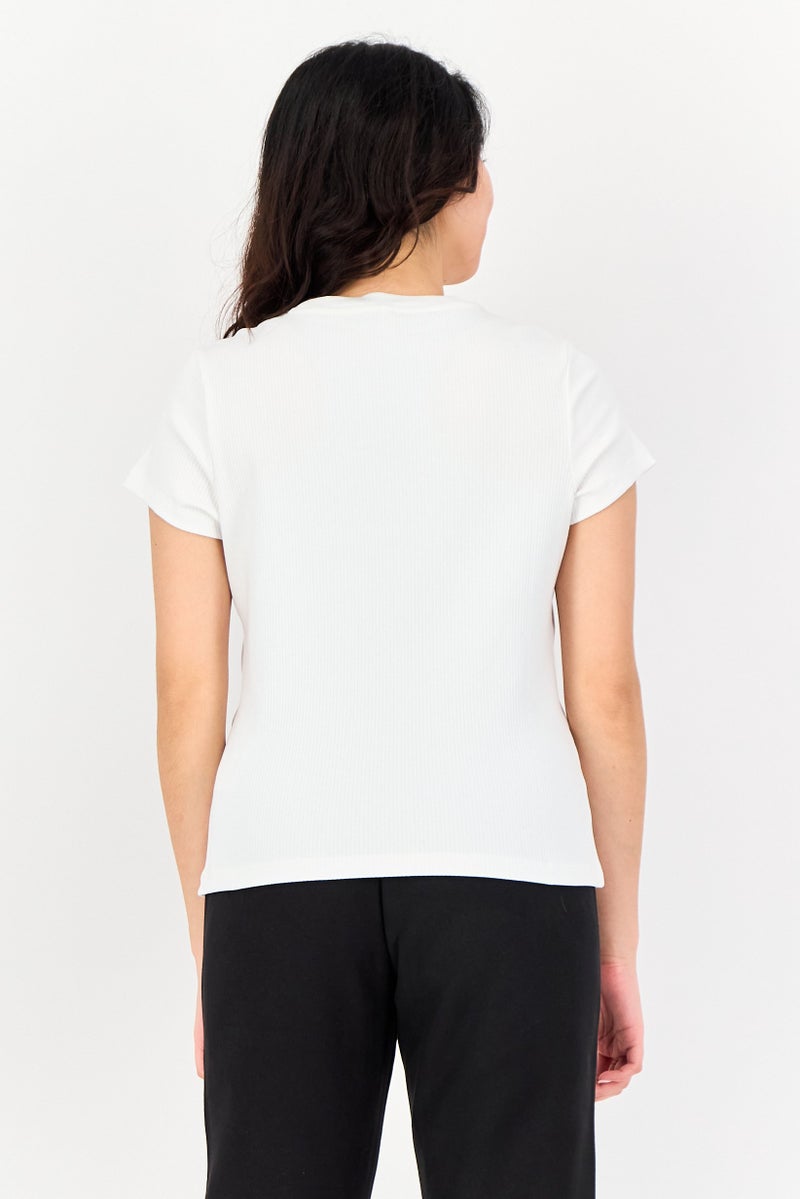 PUMA تي شيرت رياضي نسائي قصير الأكمام فيت خارجي، أبيض - Image 4