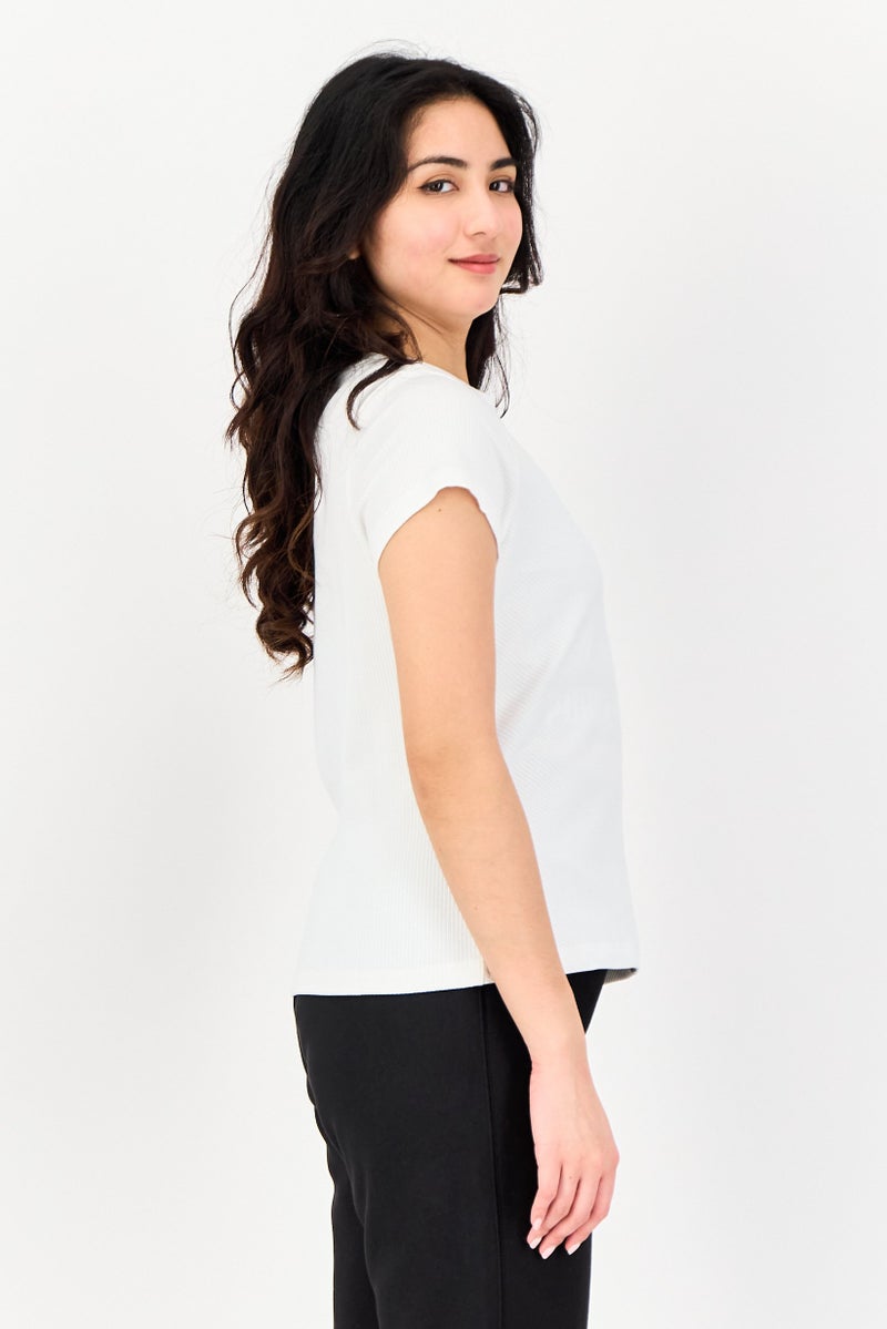 PUMA تي شيرت رياضي نسائي قصير الأكمام فيت خارجي، أبيض - Image 3