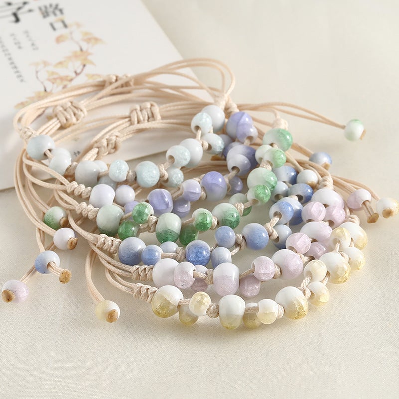 Crackle Glaze Ceramic Beaded Bracelet - Image 4