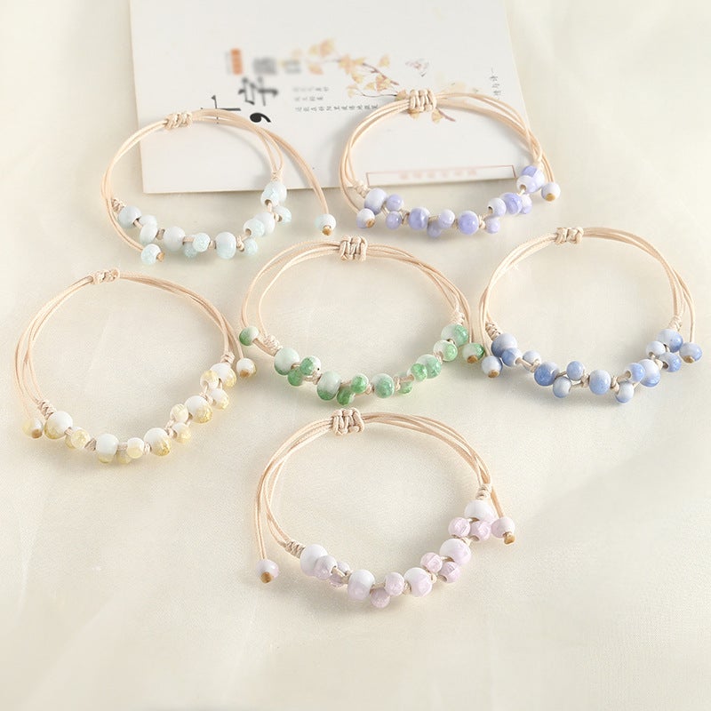 Crackle Glaze Ceramic Beaded Bracelet - Image 3