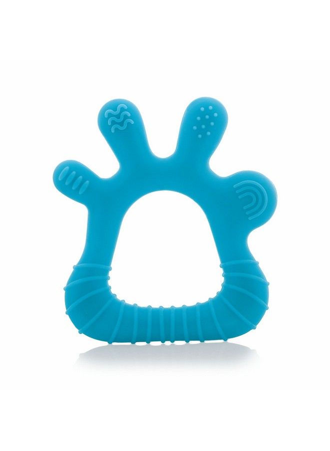 Beebaby Finger Shape Soft Silicone Teether For 6+ Months With Carry Case Bpa Free Teething Toy For Babies With Textured Surface For Soothing Gums. 100% Food Grade (Fingerblue) - Image 1