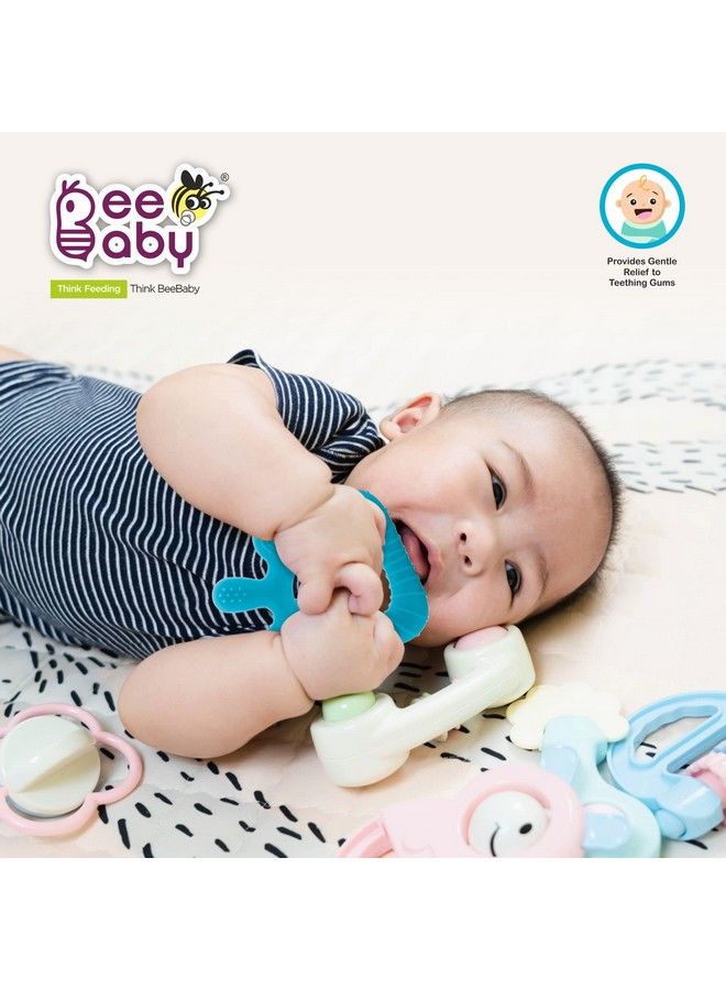 Beebaby Finger Shape Soft Silicone Teether For 6+ Months With Carry Case Bpa Free Teething Toy For Babies With Textured Surface For Soothing Gums. 100% Food Grade (Fingerblue) - Image 4