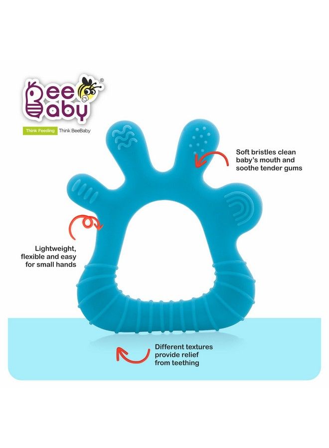 Beebaby Finger Shape Soft Silicone Teether For 6+ Months With Carry Case Bpa Free Teething Toy For Babies With Textured Surface For Soothing Gums. 100% Food Grade (Fingerblue) - Image 5