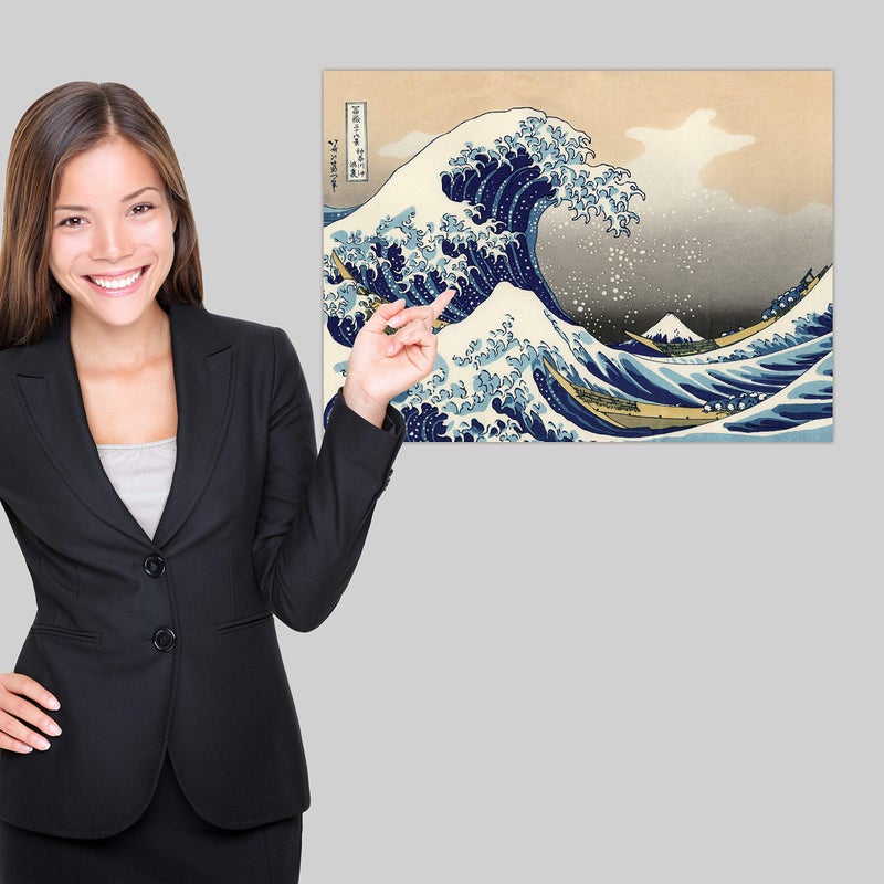 Palace Learning The Great Wave Off Kanagawa by Katsushika Hokusai - Japanese Fine Art Wall Poster (Laminated, 18" x 24") - Image 3