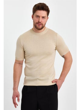 Cool Tarz Cool Style Stone Men's Half Turtleneck Plain Knitwear T-SHIRT-TRZ19129R08S  - Image 1