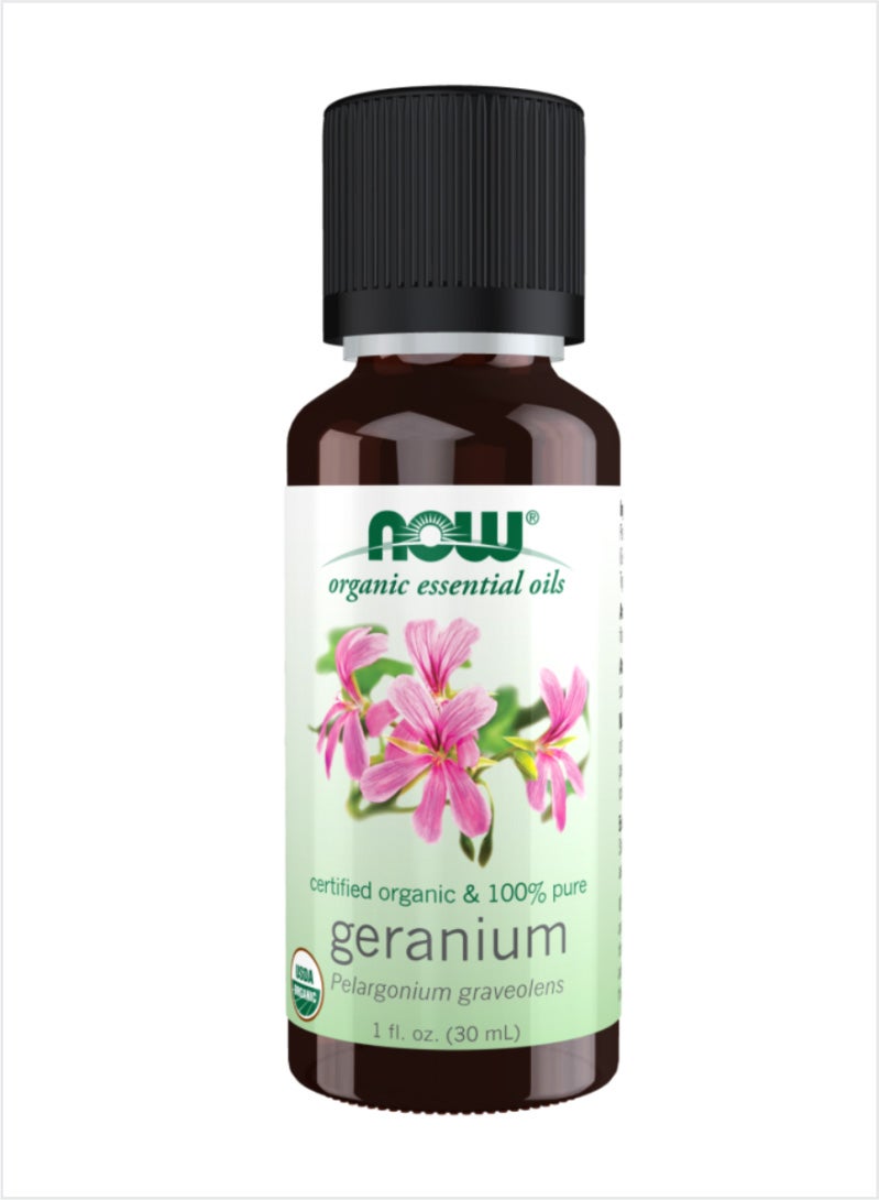 NOW Geranium Essential Oil - 100% Pure Floral Freshness, 30ml