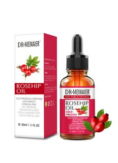 DR.MEINAIER Rosehip Oil - 100% Cold Pressed and Unrefined - Non-Greasy Highly Absorbent - Nourishes, Moisturizes and Dramatically Reduces Fine Lines, Scars, Stretch Marks and Skin, Hair & Body & Face for Rosehip  - Image 1