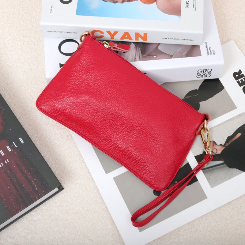 Hot Selling Genuine Leather Women's Bag Top Layer Cowhide Clutch Bag Crossbody Shoulder Bag Envelope Bag Mobile Phone Bag Women's Small Bag - Image 3