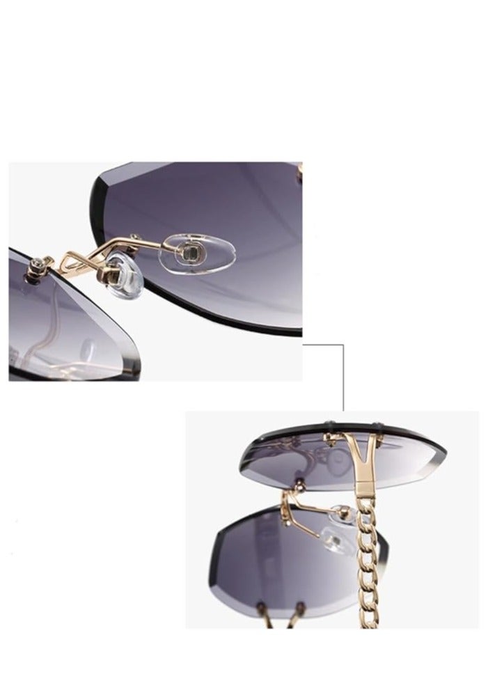 Y&D Fashionable Large Frame Polygon Sunglasses For Women - Image 4