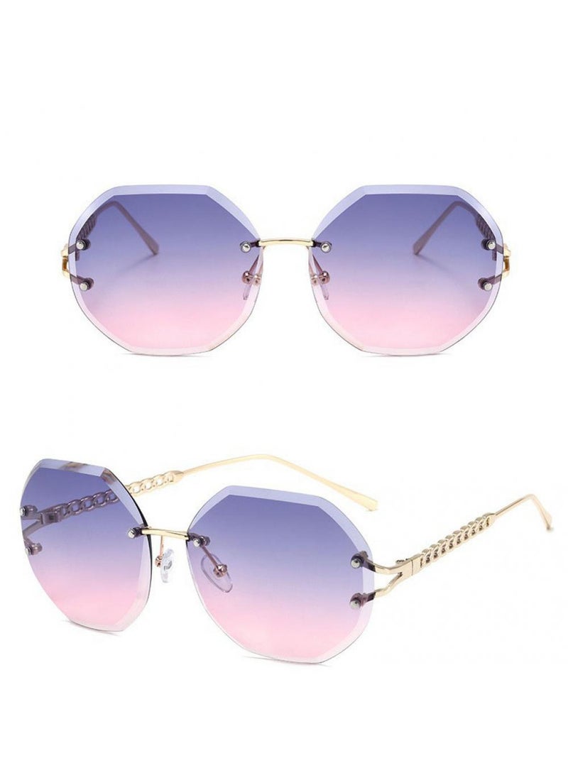 Y&D Fashionable Large Frame Polygon Sunglasses For Women - Image 2