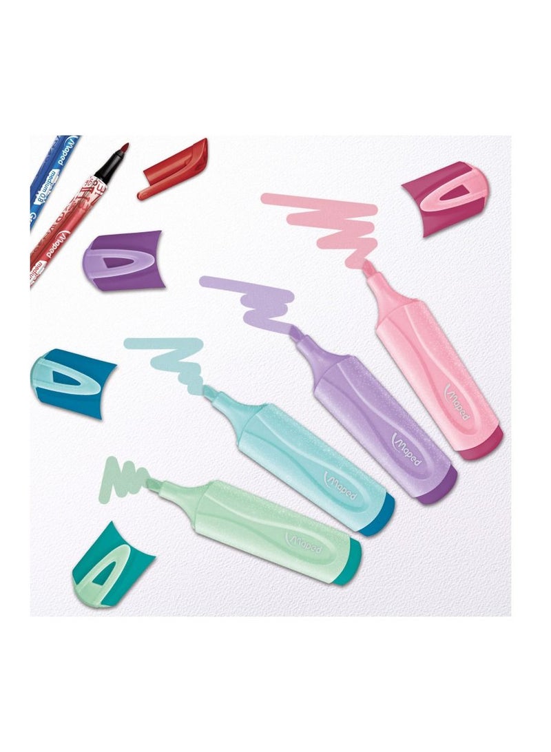 Textsurface Glitter Pastel Highlighter Set Of 4 Multicolors