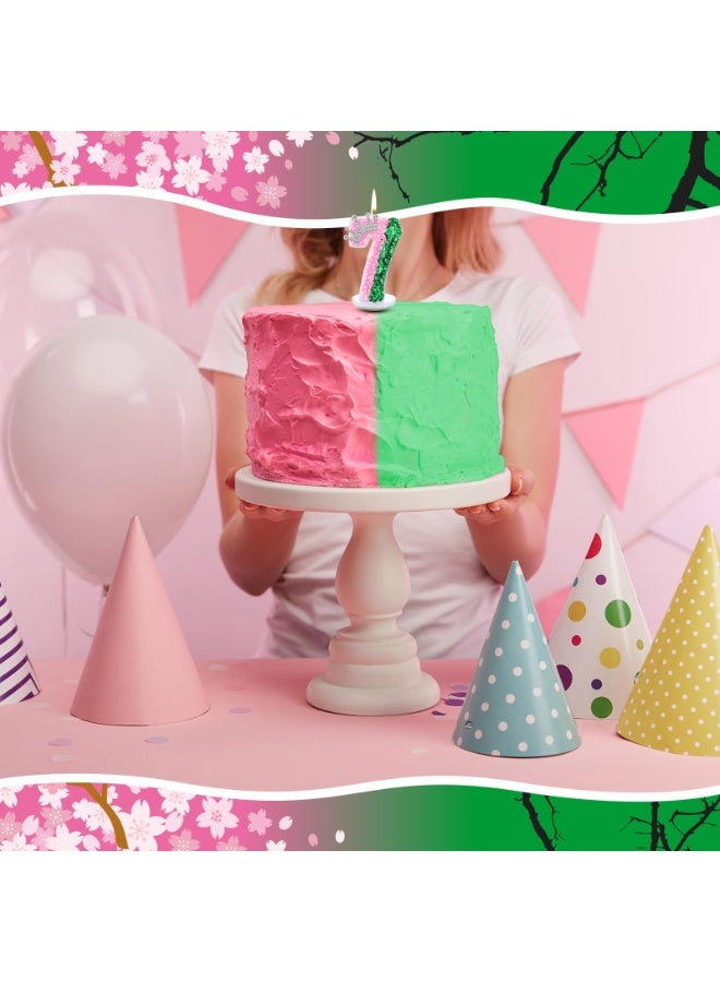 Birthday number candles, pink crown birthday cake candles, glittery sequined number candle cake decorations, suitable for girls, women, anniversary celebrations (number7). - Image 4