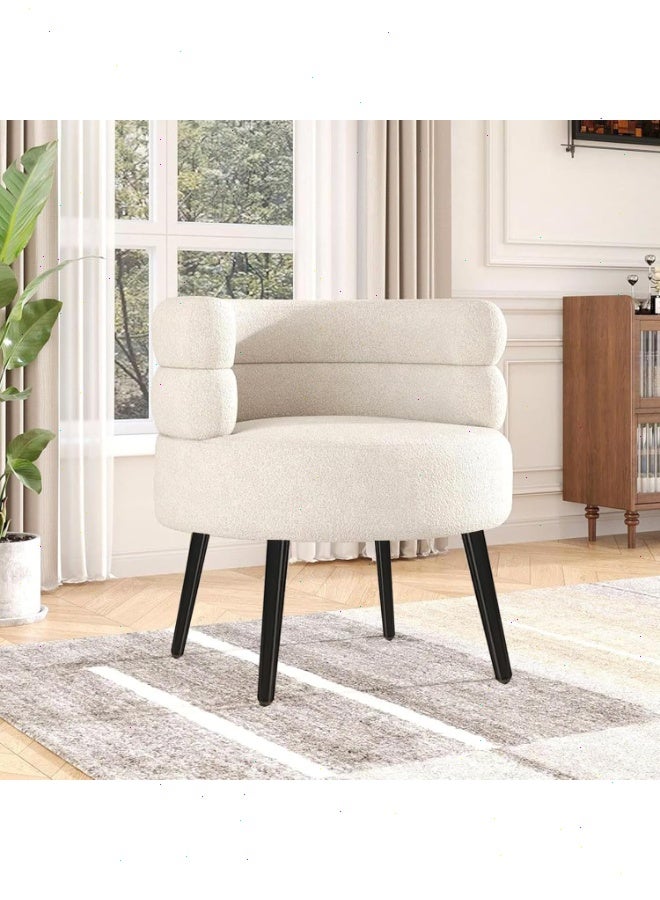 Pomefar Single Sofa Chair with Metal Legs, High Elastic Sponge Chair, C-Shaped Upholstered Armchair for Living Room, Bedroom & Office - Image 3