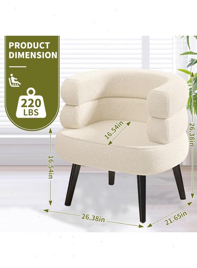 Pomefar Single Sofa Chair with Metal Legs, High Elastic Sponge Chair, C-Shaped Upholstered Armchair for Living Room, Bedroom & Office - Image 2