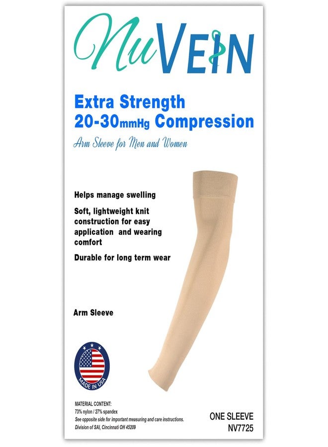 NuVein 20-30 mmHg Compression Lymphedema Arm Sleeve, Medical Support for Post Surgical Swelling Recovery, Brown, Medium - Image 4