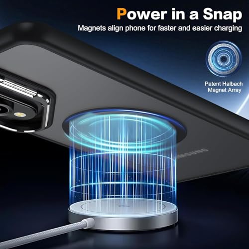DIZORO TPU+PC Samsung Galaxy S25 Edge 5g Case Compatible with Wireless Charging, with Camera Stand, Military Grade Drop Tested,Translucent Hard Back Soft Edge Back Cover (Black) - Image 5