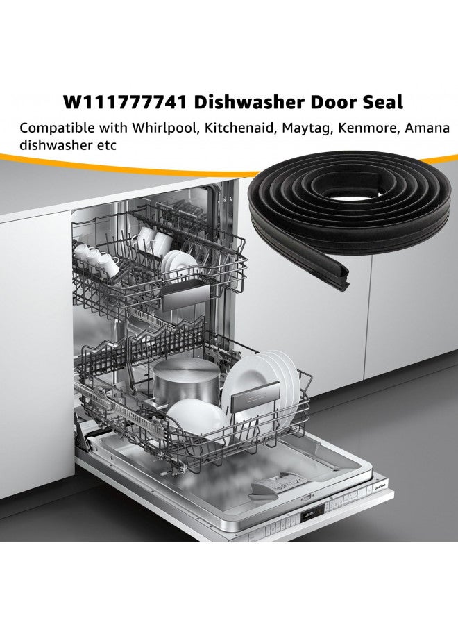Lusperi W11177741 Dishwasher Gasket Door Seal by Lusperi - Compatible with Whirlpool Maytag Kenmore Dishwashers - Replaces W10300924 W10300924V 4843807 W10660528  - Image 3