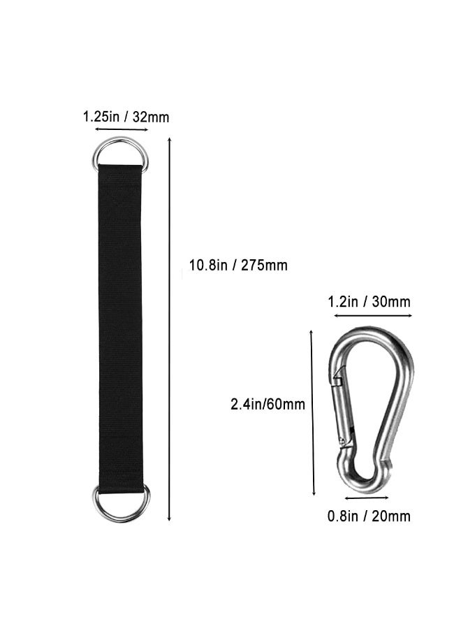 2 PCS Tree Swing Straps Hanging Kit with Carabiners for Hammocks, Swings, Pull Up Bars, and Gym Attachments - Image 2