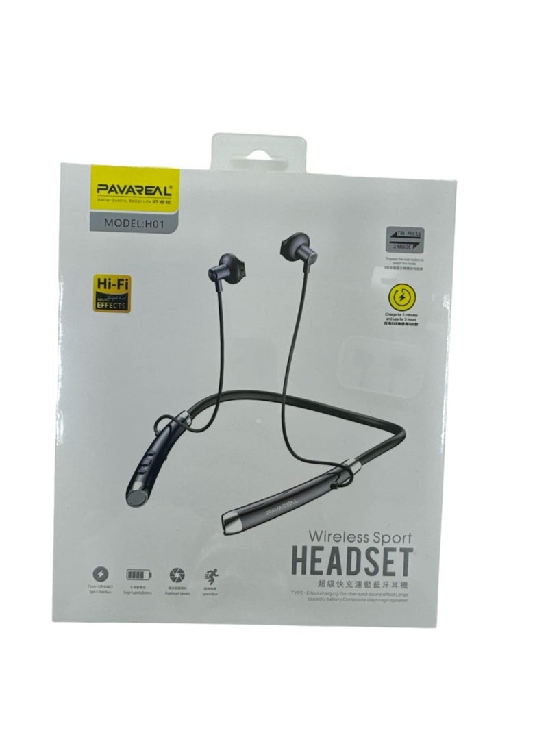 PAVAREAL H01 Wireless Sport Headset with Hi-Fi Sound and Fast Charging