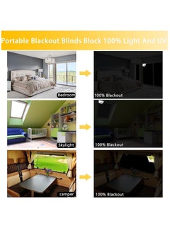 KASTWAVE Blackout Blind, Portable Thermal Insulated Blackout Blinds Stick On Window No Drill, Blackout Material Blinds Blackout Curtains for Bedroom Nursery Loft Travel RV Car 300x145cm  - Image 3