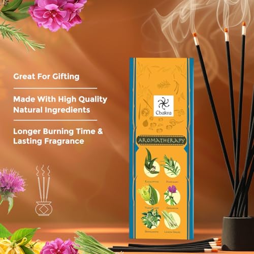 Chakra Aromatherapy Incense Gift Pack – 120 Natural Sticks (6 Boxes) – Relaxing, Stress Relief, Meditation, Refreshing, Sensuality & Energising Scents – Eucalyptus, Geranium & More - Image 5