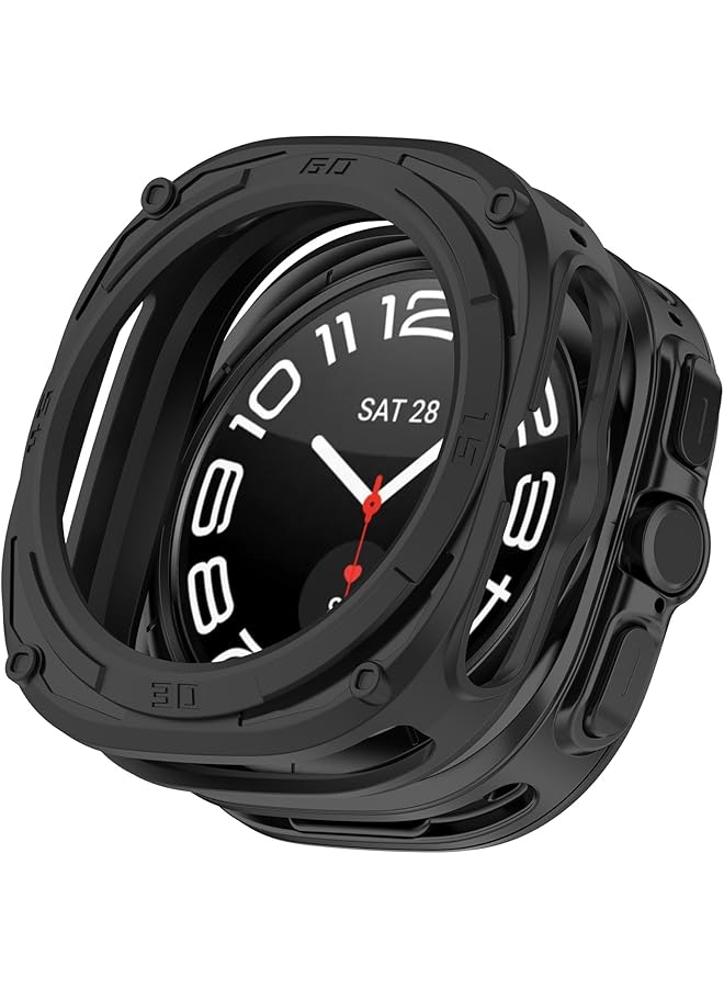 erorex Compatible With Samsung Watch Ultra Protective Case Pc Protective Watch Case Cover Shell Compatible With Samsung Watch Ultra Black  - Image 3