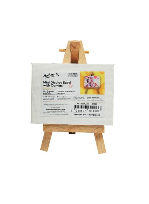 Mini Display Easel With Canvas 6x8cm Size For Miniature Paintings