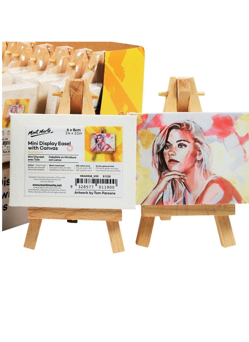 Mont Marte - Mini Display Easel With Canvas 6x8cm Size For Miniature Paintings - Image 1