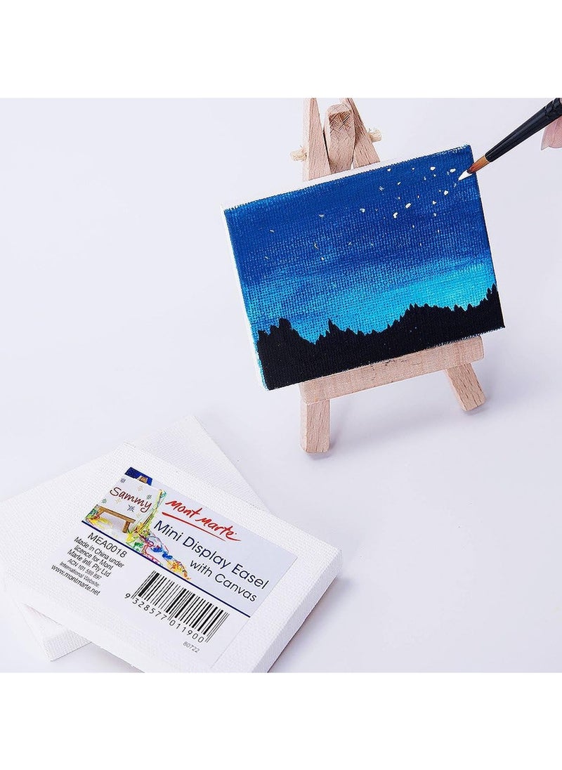 Mont Marte - Mini Display Easel With Canvas 6x8cm Size For Miniature Paintings - Image 1