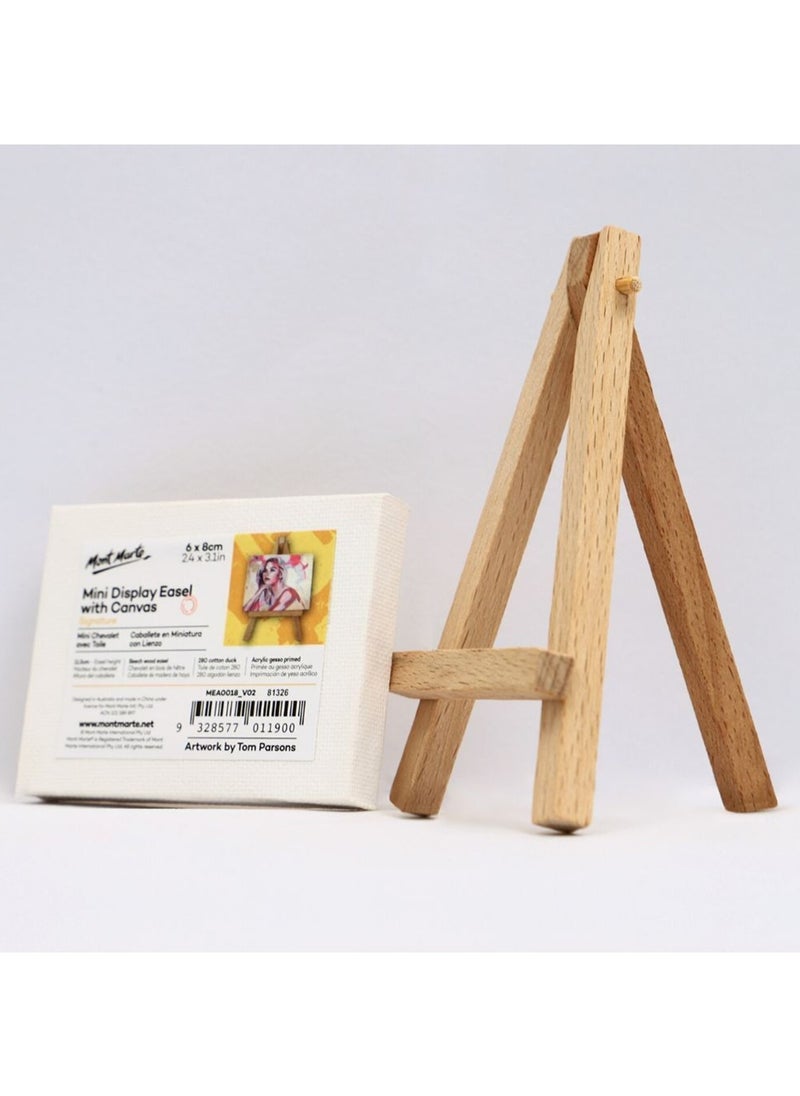 Mont Marte - Mini Display Easel With Canvas 6x8cm Size For Miniature Paintings - Image 1
