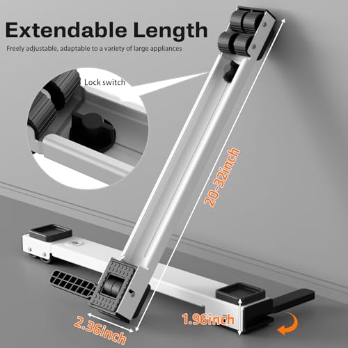 KVRG Appliance Rollers Heavy Duty,Newest Extendable Appliance Sliders,Liftable Washing Machine Base,Easily Move Washer and Dryer Machines,Refrigerators,Furniture-White - Image 2