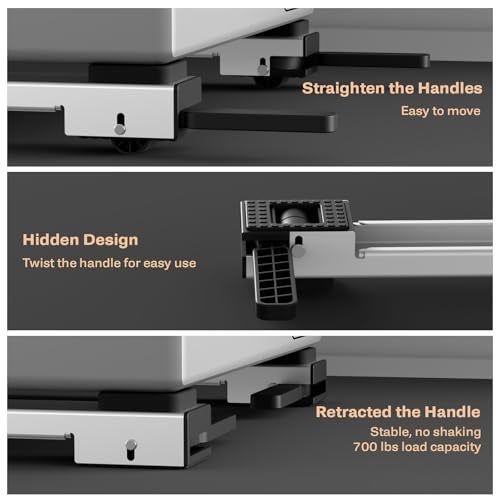 KVRG Appliance Rollers Heavy Duty,Newest Extendable Appliance Sliders,Liftable Washing Machine Base,Easily Move Washer and Dryer Machines,Refrigerators,Furniture-White - Image 3