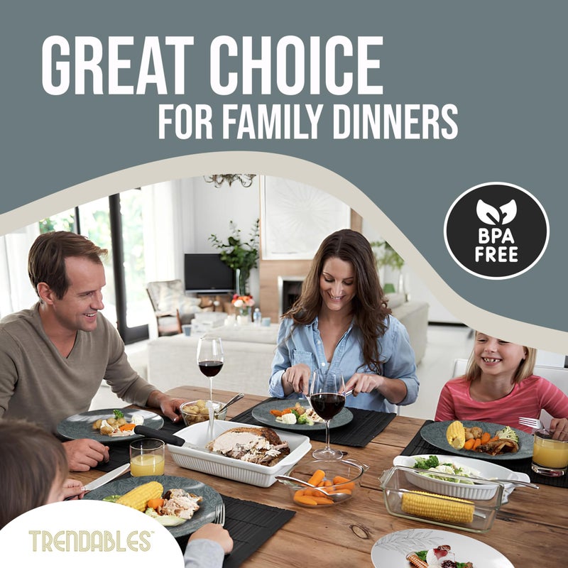 Trendables Disposable Dinnerware Decorative Plates Plastic Disposable Plates Set For 20 Guests 20 x 8 Inch Dessert Plate & 20 x 10 Inch Wedding Party Plate Set Aleh - Image 4