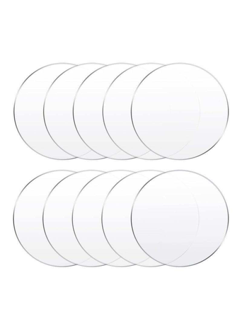 TPGP 10 Pieces Clear Acrylic Circle Sheet Acrylic Round Disc Circle Blank Plastic Disc Ornaments for Cake Holders Coasters Picture Frame Painting Art Project DIY Crafts Protection(6 Inches) - Image 1